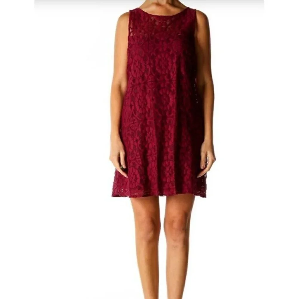 Free People Dress Womens Medium A-Line Sleeveless Crochet Lace Cut Out Back Boho
